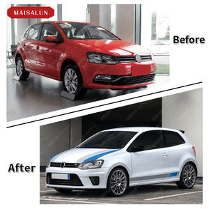 Upgrade Body Kit untuk Volkswagen VW POLO 11-17 ke Gaya WRC <span class=keywords><strong>Bodykit</strong></span> Bumper Depan Bumper Belakang Side Skirt Grille - Product Image 5