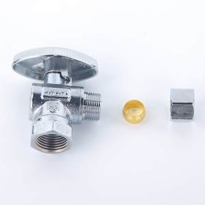 黄铜角阀1/2 “FIP X 3/8” OD COMP CP，用于水/燃气管道系统的无铅防腐 (ISO 9001认证)