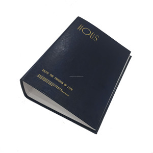 Carpeta A4 con impresión de logotipo personalizado y ángulos de Metal mango de cuero caja de almacenamiento de archivos de documentos carpeta de anillas 4 D carpeta de archivos - Product Image 1