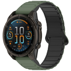 רצועת סיליקון מהירה לגארמין <span class=keywords><strong>fenix5</strong></span> 6 7 8 band 20 22 צמיד mmsport עבור גרמין <span class=keywords><strong>fenix5</strong></span> 6 7 8 רצועת אבזם מגנטי