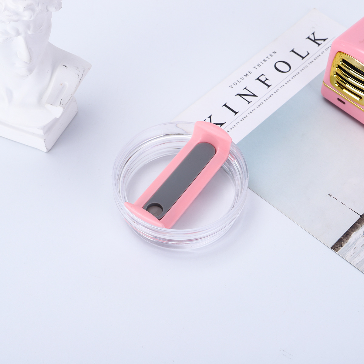 Transparent body pink sheet gray silicone-40 ounces