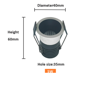 Shanhe Down <strong>Light</strong> <strong>5w</strong> Anti Glare Cob Loxone Ceiling Recess Adjust <strong>24v</strong> Dc Mini Tri Color Dimmable <strong>Led</strong> Downlight - Product Image 2