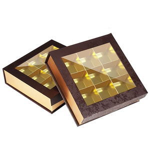 9 lưới hộp quà tặng sô cô la với hấp phụ nam châm và cửa sổ cho sô cô la kẹo Cookie Hộp quà tặng sang trọng bao bì hộp giấy - Product Image 1