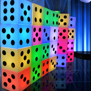 Tùy Chỉnh <span class=keywords><strong>LED</strong></span> Light Up Nội Thất Cube Seat Nhựa Glow Cube <span class=keywords><strong>Dice</strong></span> Phân - Product Image 1