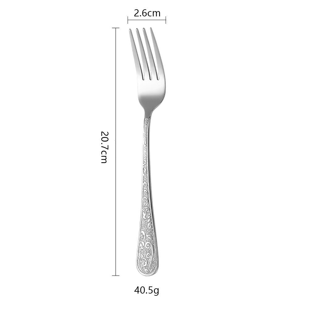 Fourchette de table couleur argent fleur de phénix