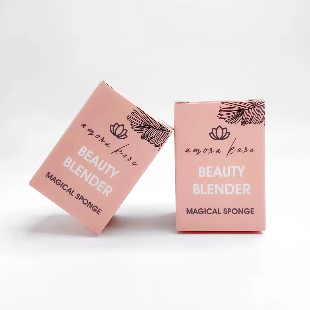 Eco-friendly Custom Logo Skincare Beauty Blender Cardboard Box Cosmetic Packaging Folding Gift Paper Box For Small Business