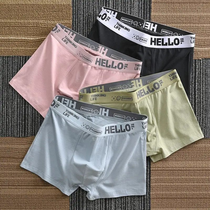 Algodão respirável underpant homens cuecas dos homens boxers underwear menino