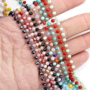 <strong>3</strong> mm Crystal Handmade Glass Beads Ball Stainless Steel <strong>Chain</strong> for DIY Ball Necklace &amp; Bracelet Making - Product Image 3