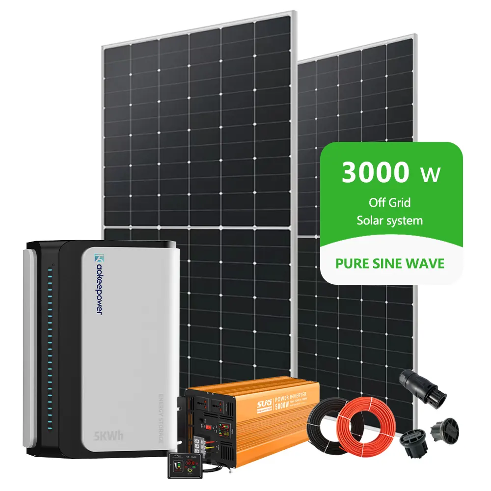 מכירה חמה 3kw 4KW 5KW 6KW מערכת אנרגיה סולארית מחוץ לרשת ערכת פאנל סולארי לבית סט מלא
