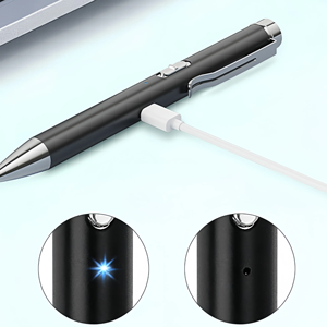 Bolígrafo LED recargable por USB, linterna de aluminio EDC verde claro/púrpura con bolígrafo de escritura para enfermeras, fuente de función brillante - Product Image 5