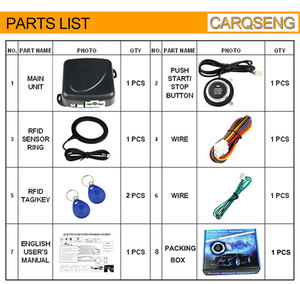 CARQSENG片道盗難防止カーイモライザー12Vオートカーアラームプッシュボタンスタート/ストップRFIDロックイグニッションとトランスポンダー - Product Image 3