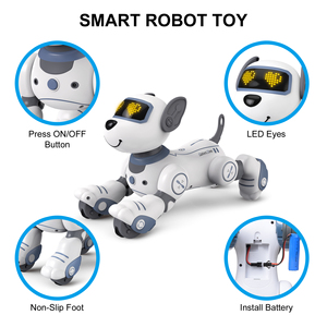 Nuovo Design intelligente RC Robot cane con musica Dance intelligente Robot di programmazione Ai 2.4GHz RC telecomando Robot acrobazie cane giocattoli