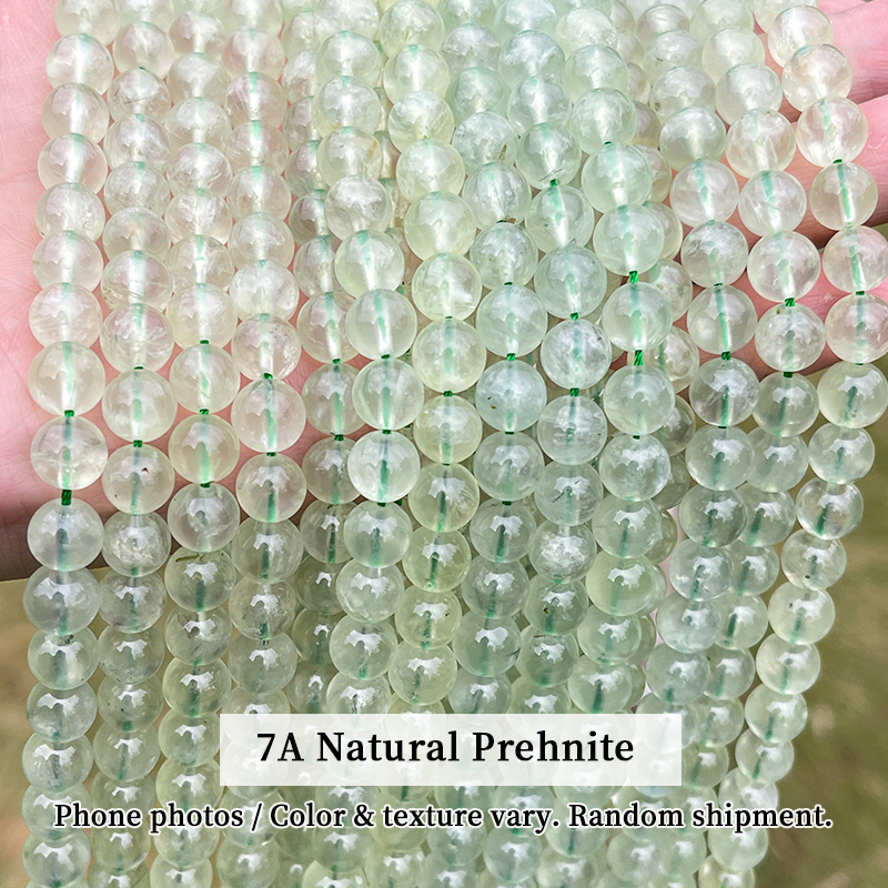 7A Natural Green Prehnite Beads