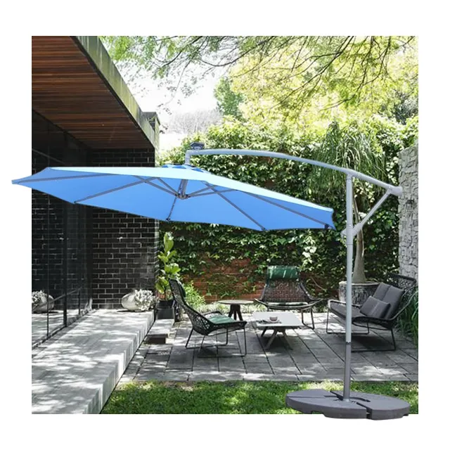 Design Luxus UV-Schutz Outdoor Garten Solar Patio hängen Sonnenschirm