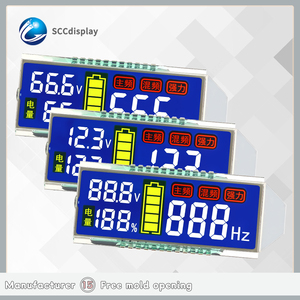 Pantalla LCD de retroiluminación HTN personalizada, amplio rango de temperatura, pantalla a Color de 7 segmentos, módulo de visualización de energía de almacenamiento de energía SJXDGN031