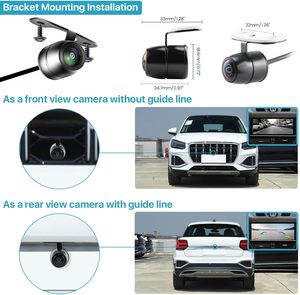 Cámara de respaldo de señal analógica CCD HD CVBS, cámara de visión lateral frontal trasera inversa de montaje empotrado Universal para coches, camionetas, SUV, RV, furgonetas - Product Image 5