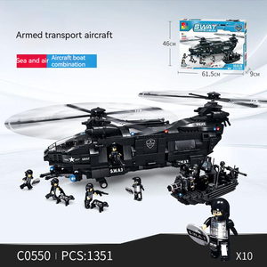 DIY Two in One Plastic Armed Transport Aircraft Building Assembly Blocks Pluzze Figure <strong>Toys</strong> for KIds Helicopter Education <strong>Toys</strong>