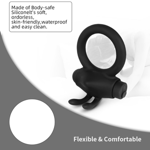 In Stock Usb Charging 10 Frequency Delaying Ejaculation Rabbit Vibrator Adult Male Sex Toy Vibrating Cock Ring <strong>Penis</strong>