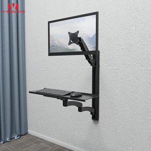 <strong>V</strong>-<strong>mounts</strong> Adjustable Monitor Arm <strong>Wall</strong> <strong>Mount</strong> with Keyboard Tray for Home Office Use VM-WS02E - Product Image 1