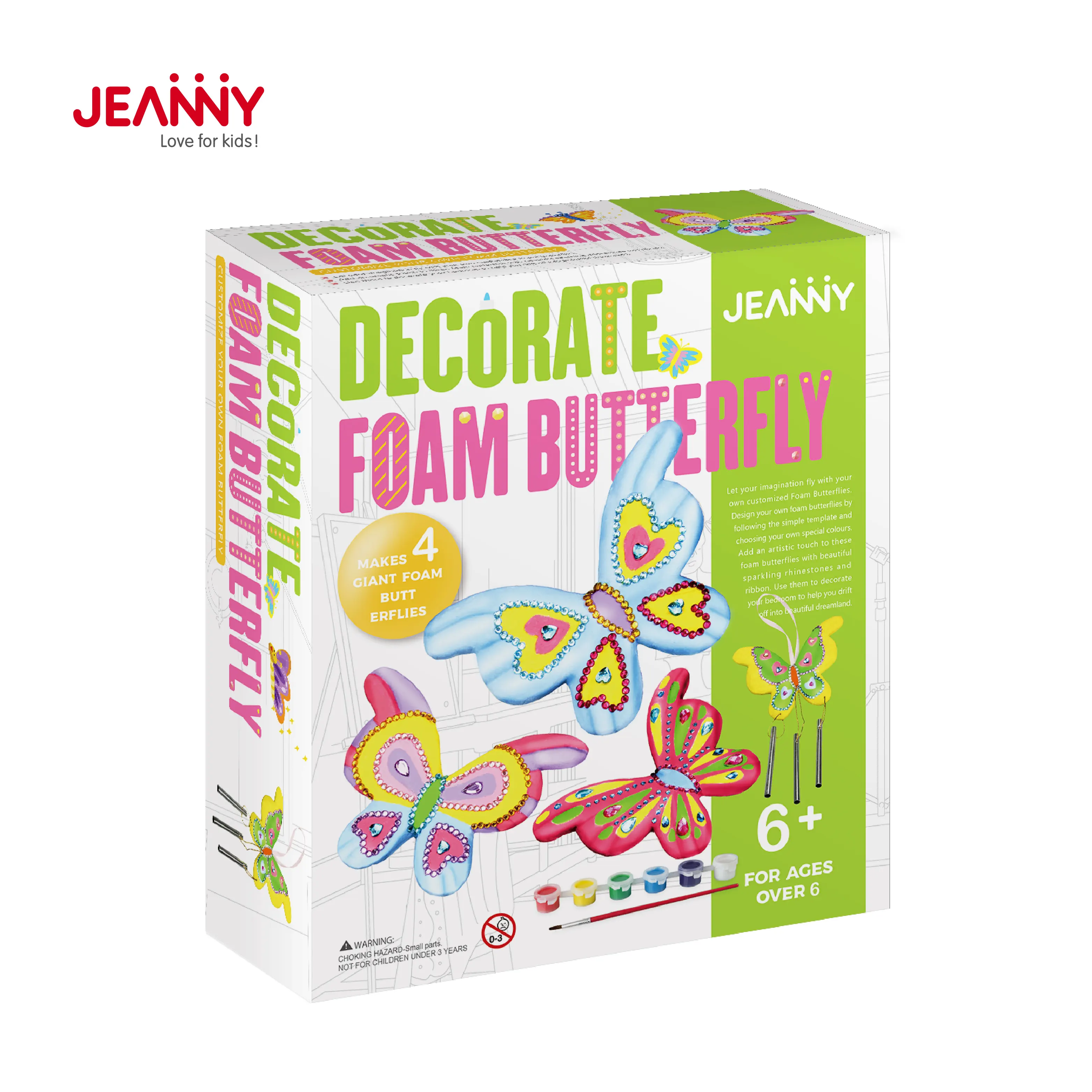 Forniture per artigianato educativo fai-da-te all'ingrosso nuovi giocattoli per bambini dipingono e decorano farfalle in schiuma Kit di pittura fai-da-te per bambini