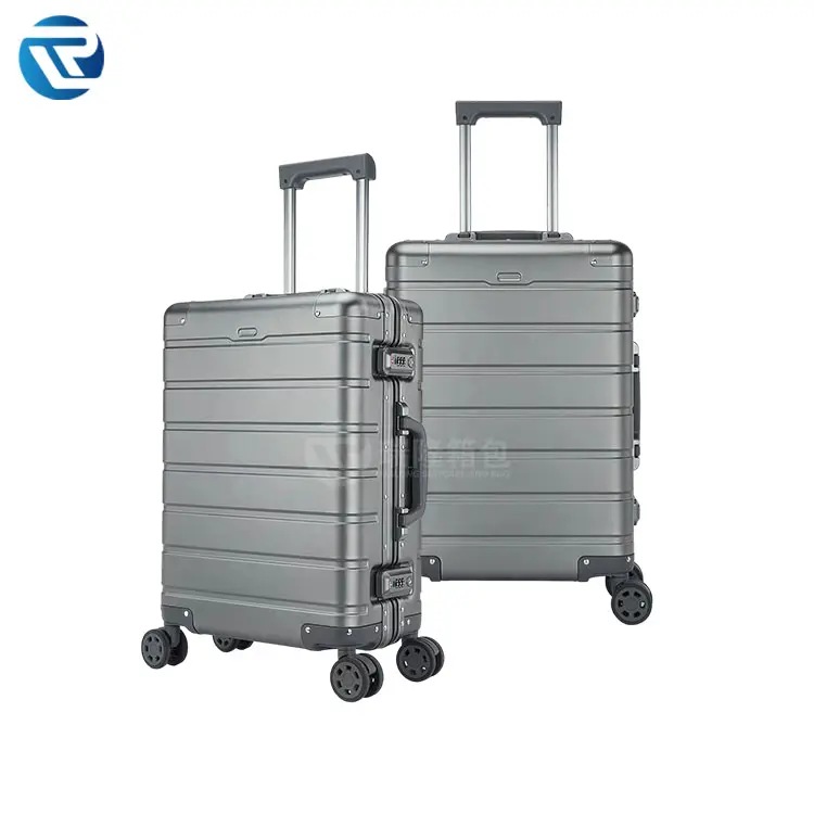 Borsa da viaggio personalizzata bagaglio multifunzione fabbrica all'ingrosso in alluminio personalizzato viaggio d'affari Spinner carrello in alluminio Unisex
