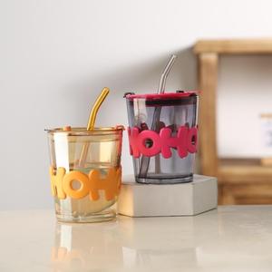Toptan renkli kahve fincanı ev Drinkware suyu kahve kapaklı bardak ve iş hediyeler için saman - Product Image 5