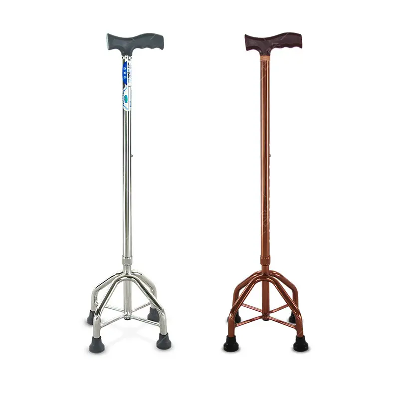 Stampelle a gomito antiscivolo regolabili a dieci altezze in lega di alluminio a quattro gambe bastone da passeggio retrattile stampelle bastone per anziani