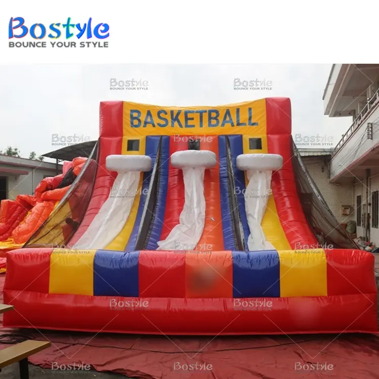 Aro de baloncesto inflable más vendido Juegos Deportivos inflables arcoíris inflable aro de baloncesto juegos interactivos