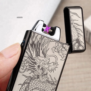 新款双电弧打火机，带烟灰缸12种图案，出售无焰打火机锌合金打火机 - Product Image 2