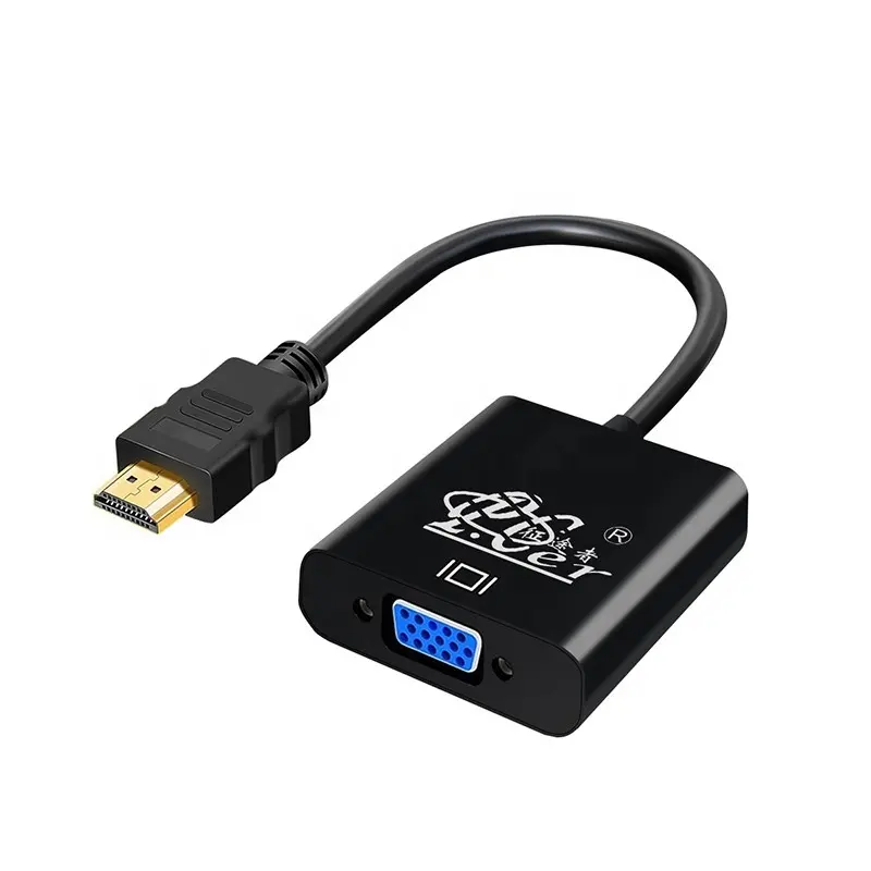 Convertidor HDMI a VGA al por mayor 1080P macho a hembra adaptador HDMI a VGA con cable de audio HDMI de 3,5mm