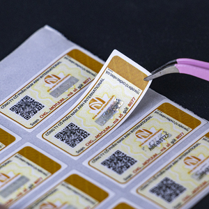 Custom Printing Adhesive Qr <strong>Code</strong> Sticker Anti-Counterfeit Barcode White Paper Vinyl Sticker Label - Product Image 1