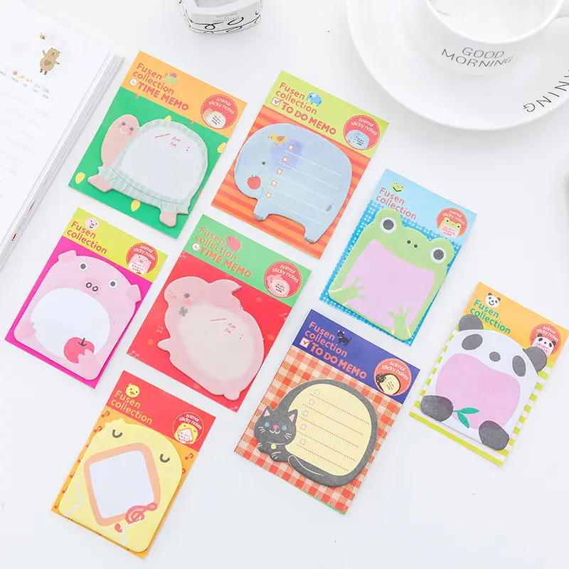 China Factory Custom Animal Cartoon Shape Cute Kawaii Creative Design Sticky Note Pads