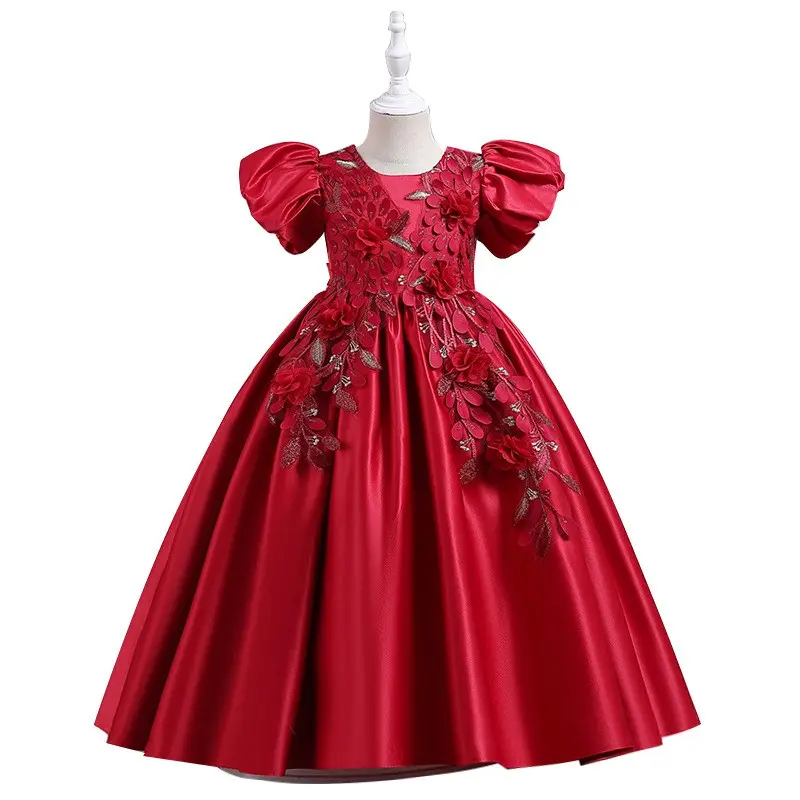 Skt05 vestidos para adolescentes, vestidos vermelhos elegantes de renda para meninas, aniversários