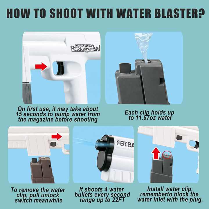 Pistola ad acqua Super Squirt Soaker elettrico Blaster regalo di tiro pistole ad acqua per bambini piscina estiva Beach Water Fighting Party