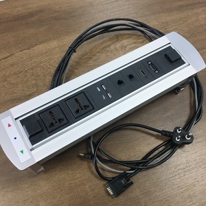 Enchufe giratorio motorizado montado oculto India Flip Up Multi Plug Power Socket Set Oficina Conferencia Escritorio Cocina Enchufe de mesa - Product Image 4