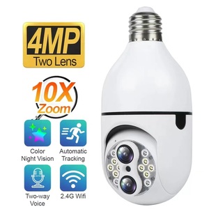 10X ซูมดิจิตอลเลนส์คู่4MP ไวไฟติดตามอัตโนมัติกล้องไอพีหลอดไฟ E27ความละเอียด2K ตรวจจับการเคลื่อนไหวในตัวไมค์ในตัว PTZ ในร่ม - Product Image 1