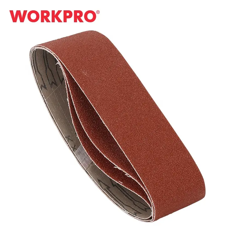 WORKPRO กระดาษทรายอลูมิเนียมออกไซด์3ชิ้น40G,สายพานขัดกระดาษทราย-75x457mm