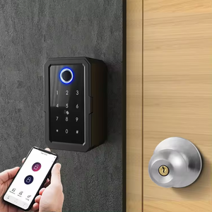 Yüksek güvenlik siyah alüminyum alaşım su geçirmez kablosuz parmak izi şifre kombinasyonu TTlock APP ev için tuş kilidi kutusu - Product Image 4