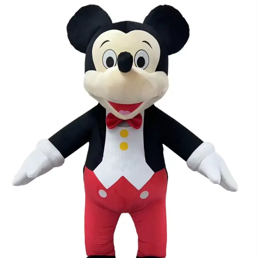 Caliente personaje de dibujos animados inflable felpa Mini y Mickey disfraz Animal mascota disfraz para adulto