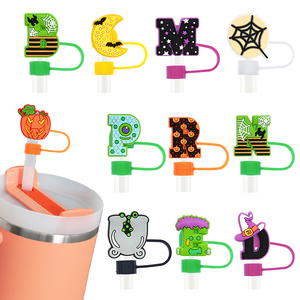 New Style Alphabet <strong>Funny</strong> Halloween One Piece Anime <strong>Straw</strong> Topper <strong>Straw</strong> Cover Assorted <strong>Straw</strong> Toppers 8Mm