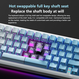 Teclado mecánico Weikav WK68 personalizado de modo Triple RGB con montaje de junta Bluetooth inalámbrico 2,4G portátiles intercambiables en caliente - Product Image 3