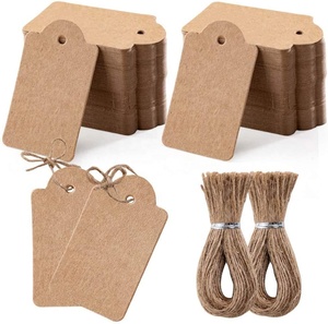 Etiquetas de precio de papel Kraft, etiquetas artesanales, etiquetas de joyería de Papel Kraft con cadena - Product Image 1