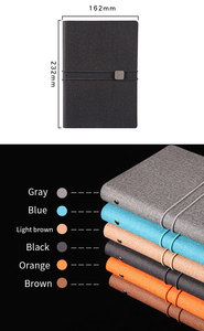 Notebook in pelle PU con fascia Elastica supporto di carta Personalizzato loose-leaf notebook per il regalo di affari - Product Image 3
