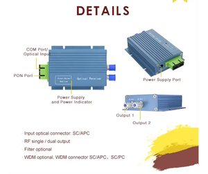Receptor óptico CATV con precio de cable digital de 2 salidas