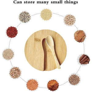 Kitchen <strong>2</strong>-Compartment Bamboo <strong>Spice</strong> Box for Pepper and Salt Box with Spoon Wooden Seasoning Boxes <strong>Spice</strong> <strong>Jars</strong> - Product Image 5