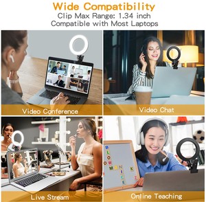 6 นิ้ว RGB ไฟวงแหวนคอมพิวเตอร์ LED Selfie แหวนไฟโทรศัพท์แบบพกพากระพริบคลิปสตรีมมิ่งสดเติมแสง - Product Image 5