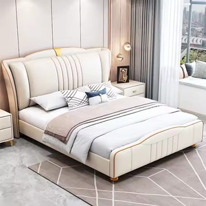 Wholesale <strong>Price</strong> Wood Double <strong>Bed</strong> Designs king Size Wooden Upholstery Double <strong>Bed</strong> with air Pressure Structure <strong>Box</strong> - Product Image 1