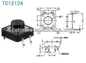 TC-1212A 12x12x4mm DIP Tactile Tact <strong>Switch</strong> Knob Small Light MOUSE MICRO Button <strong>Switch</strong> - Product Image 3