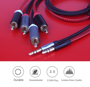 Factory OEM Audio Cable, Lotus Head <strong>RCA</strong> to DC 3.5mm Plug Audio Adapter Cable - Product Image 5
