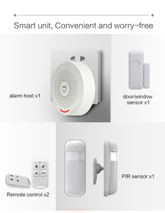 Sistema de alarma de seguridad para el hogar, Sensor de puerta con movimiento PIR, Wifi, aplicación Tuya, 433MHz, Kit de Sensor de sistema de alarma Compatible con Alexa y Google - Product Image 2